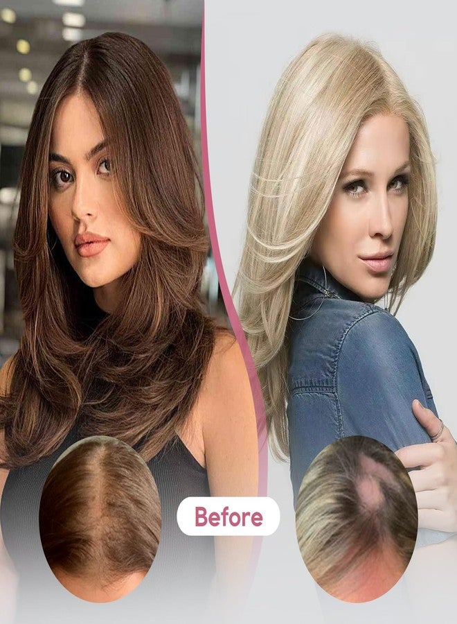 REECHO Human Hair Toppers for Women Real Human Thick Hair Topper Invisible Wiglett for Daily Wear Adding Instant Volume, Medium Brown with Highlights - Image 3